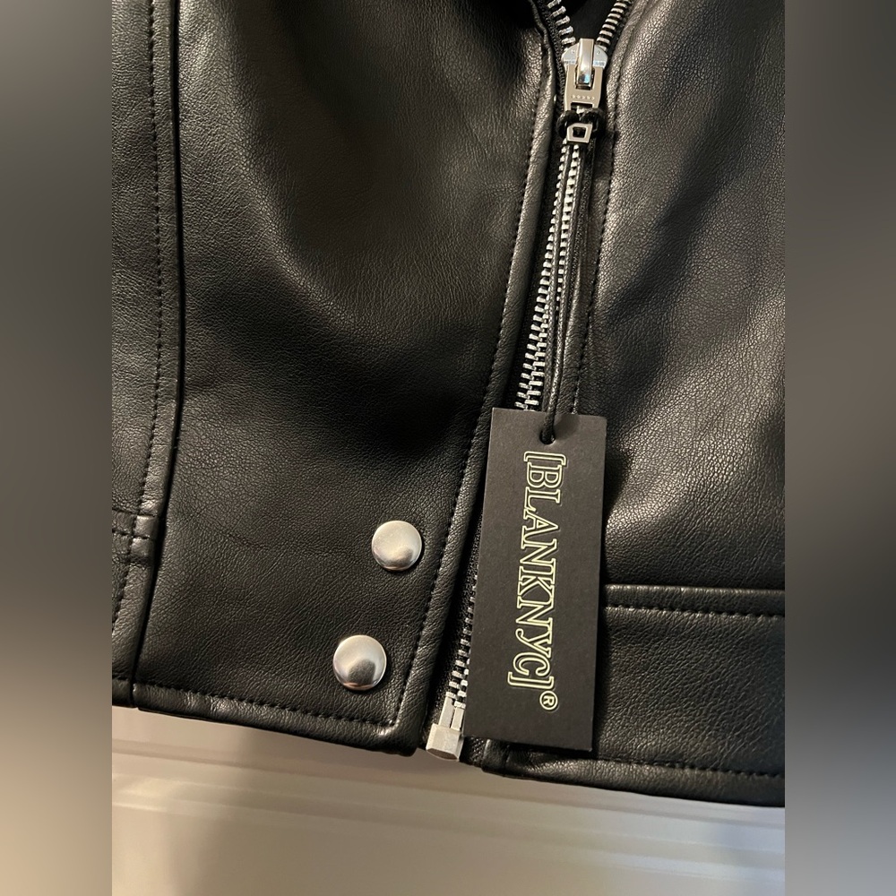 NWT Blank NYC “Good Vibes” Women’s Moto Jacket Faux Leather - Picture 3 of 10